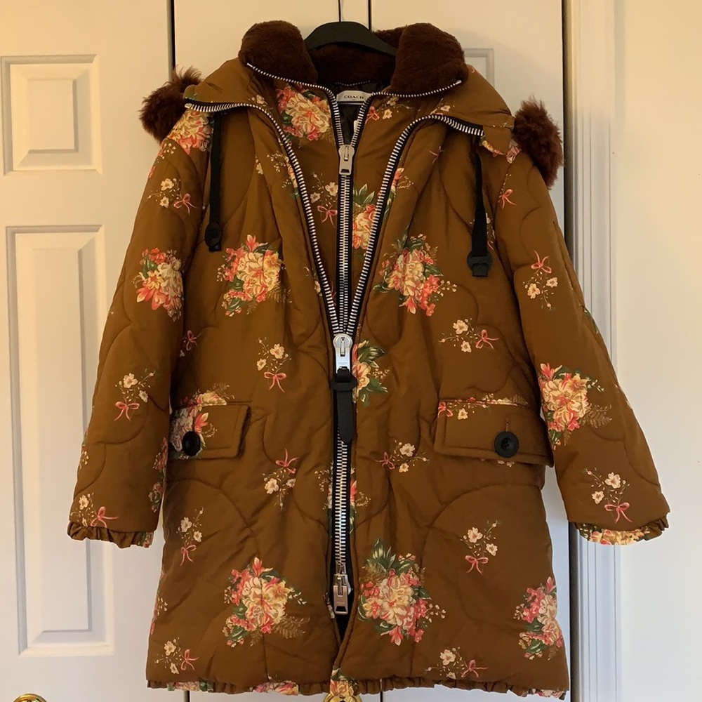 Coach 1941 Runway Praire Floral Puffer Coat